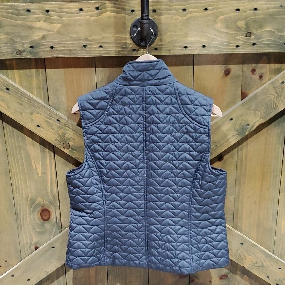 Black Rivet Blue Quilted Vest Lightweight Sleeveless
